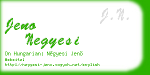 jeno negyesi business card